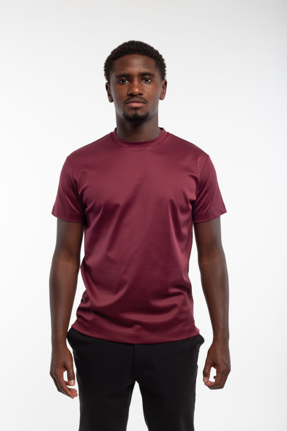 Burgundy mercerized T-shirt