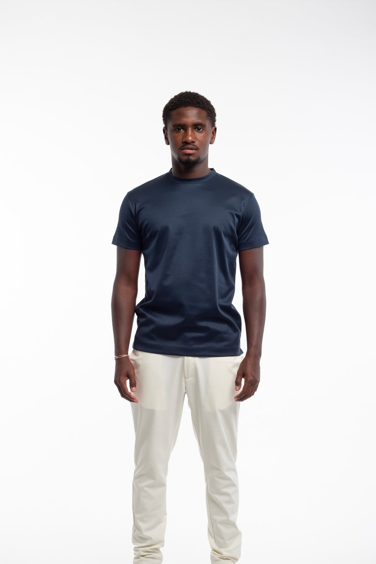 Navy mercerized T-shirt