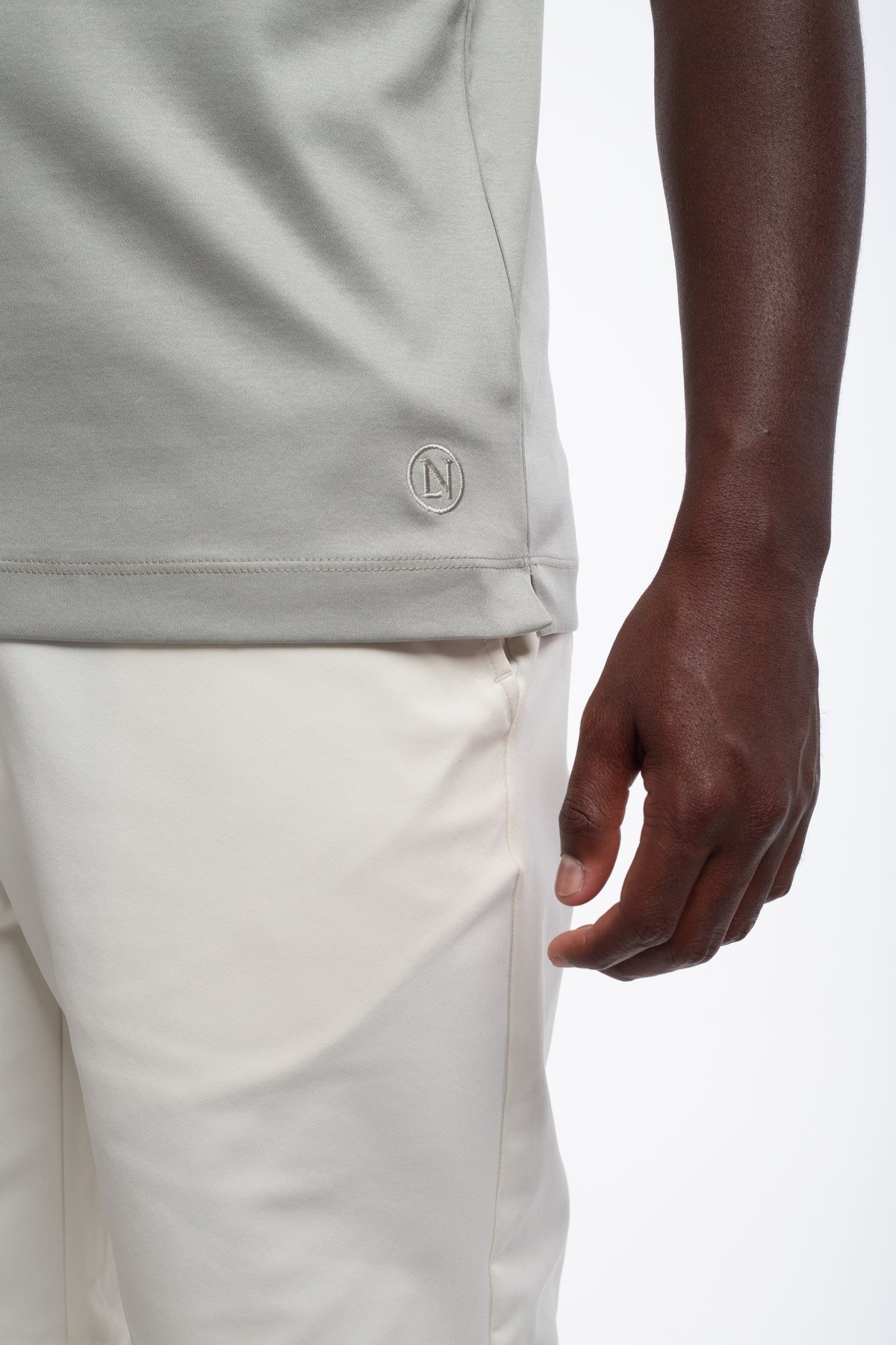 Light grey mercerized T-shirt