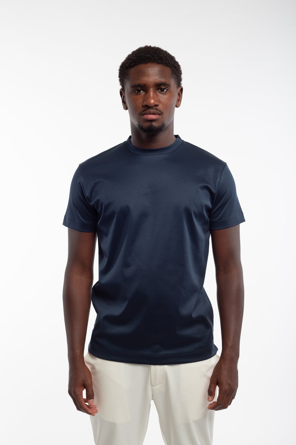 Navy mercerized T-shirt