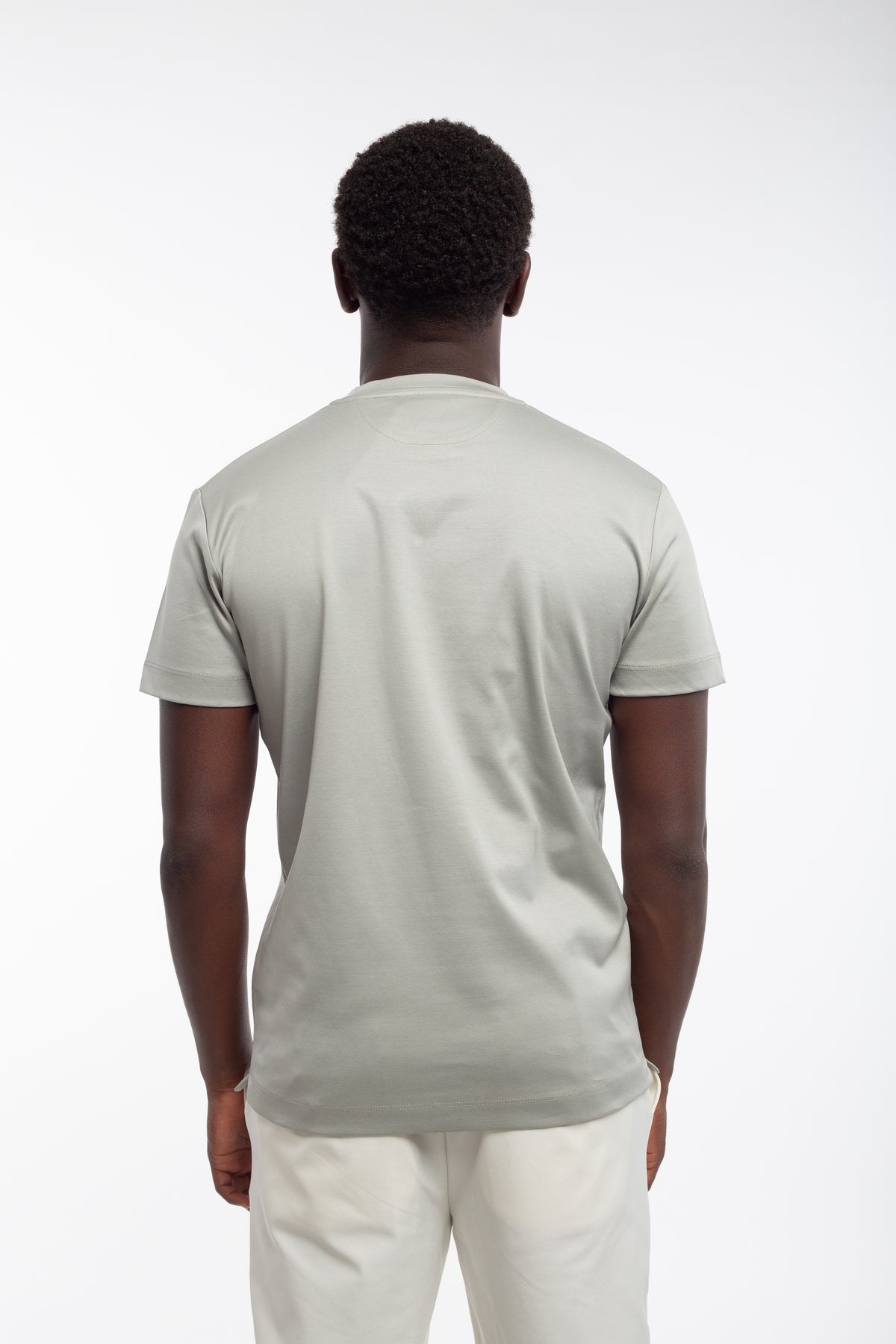 Light grey mercerized T-shirt