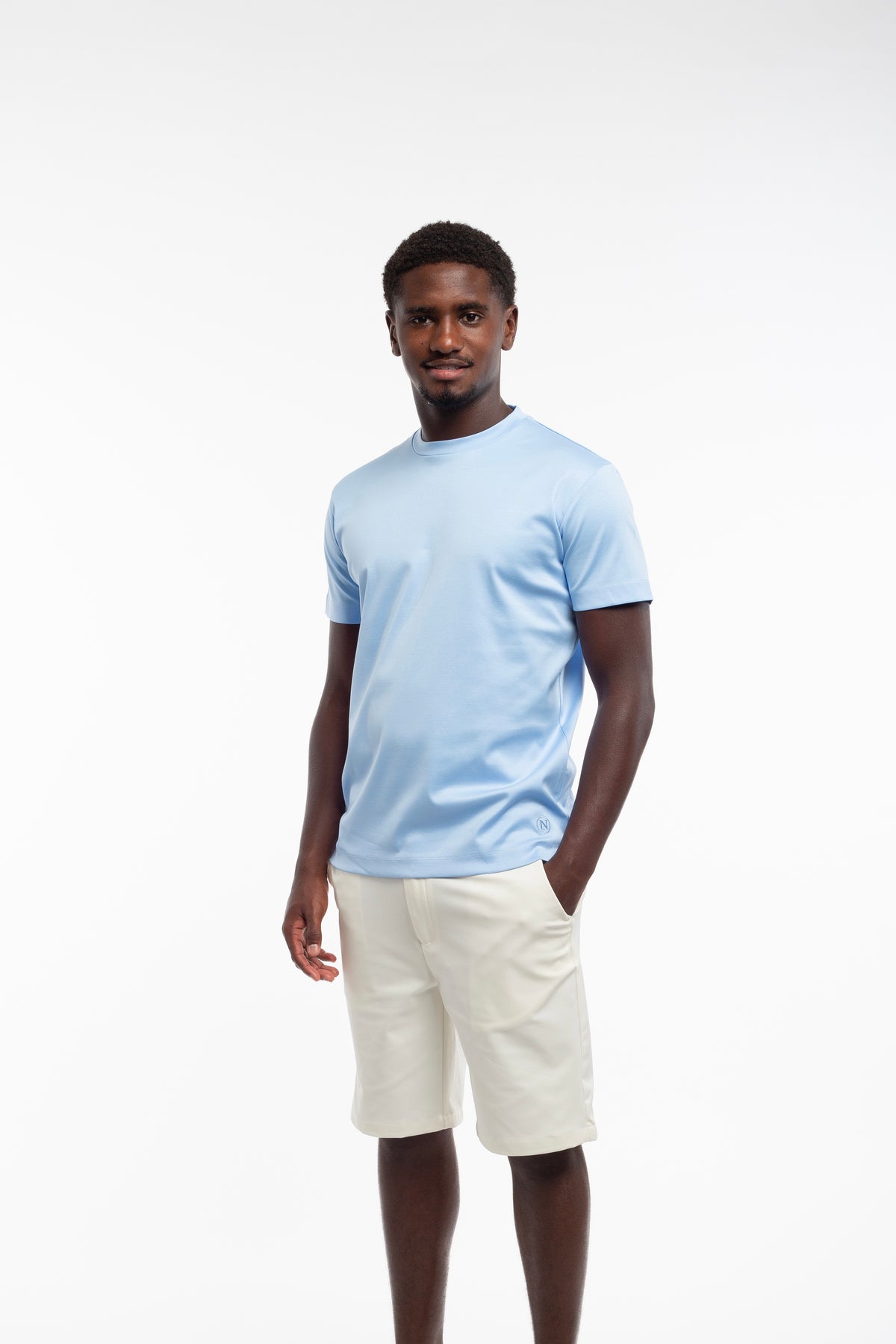 Sky blue mercerized T-shirt