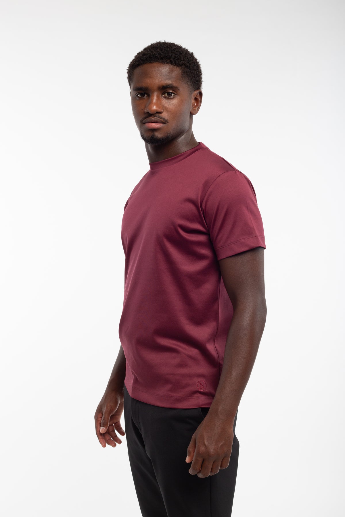 Burgundy mercerized T-shirt