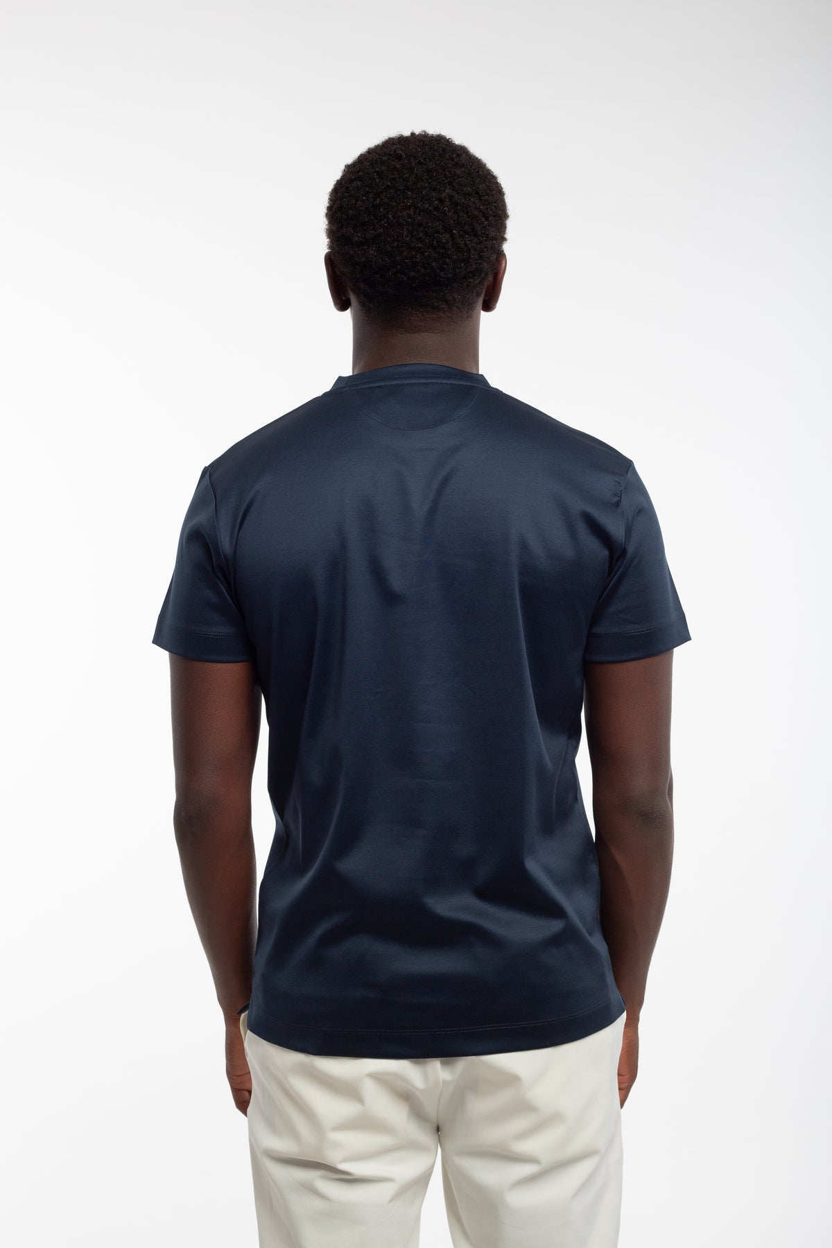 Navy mercerized T-shirt