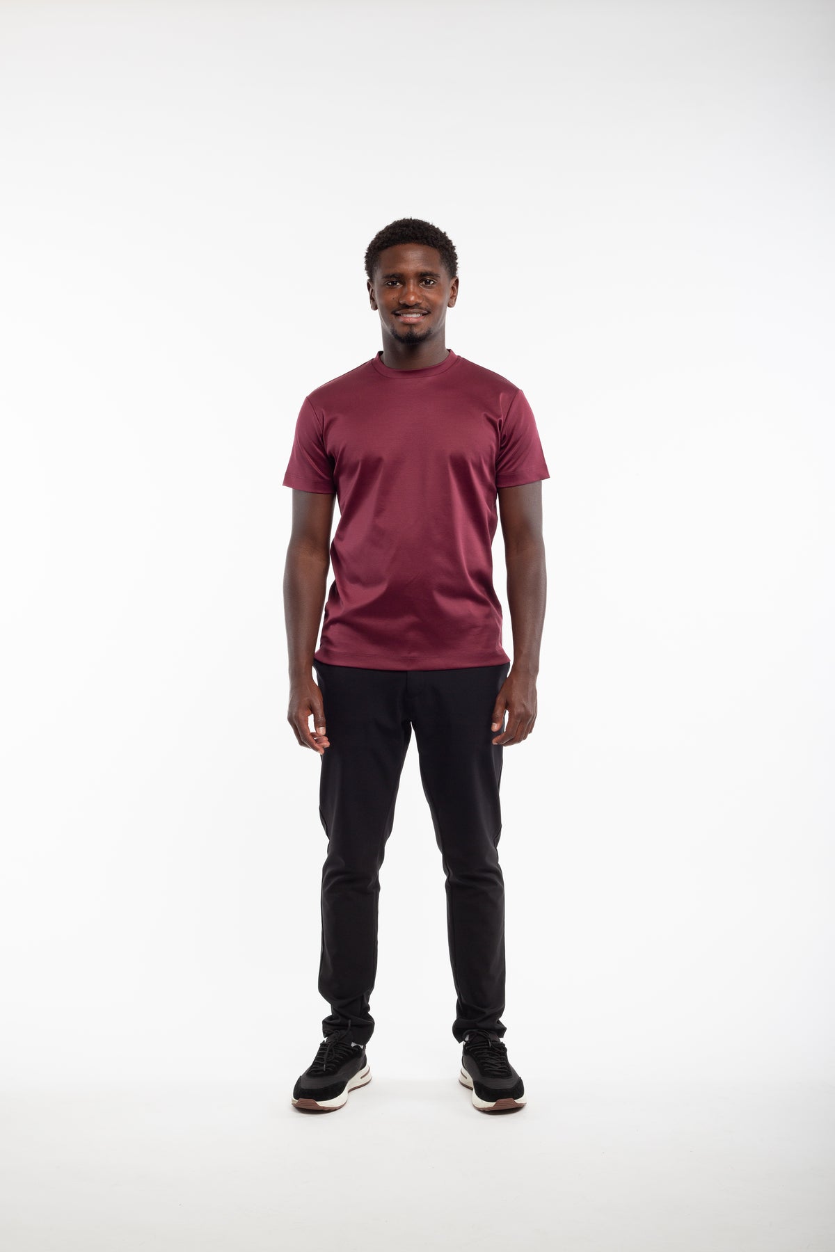 Burgundy mercerized T-shirt