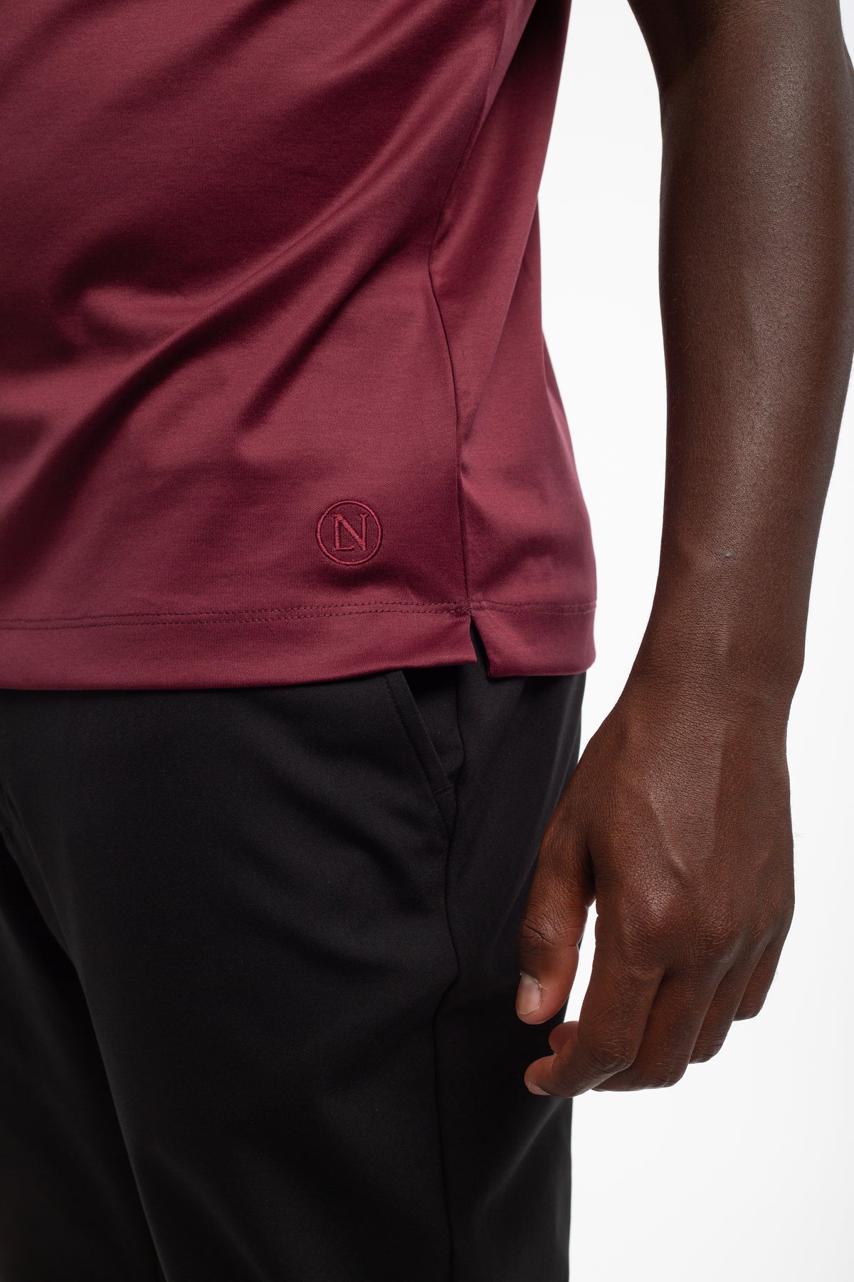 Burgundy mercerized T-shirt