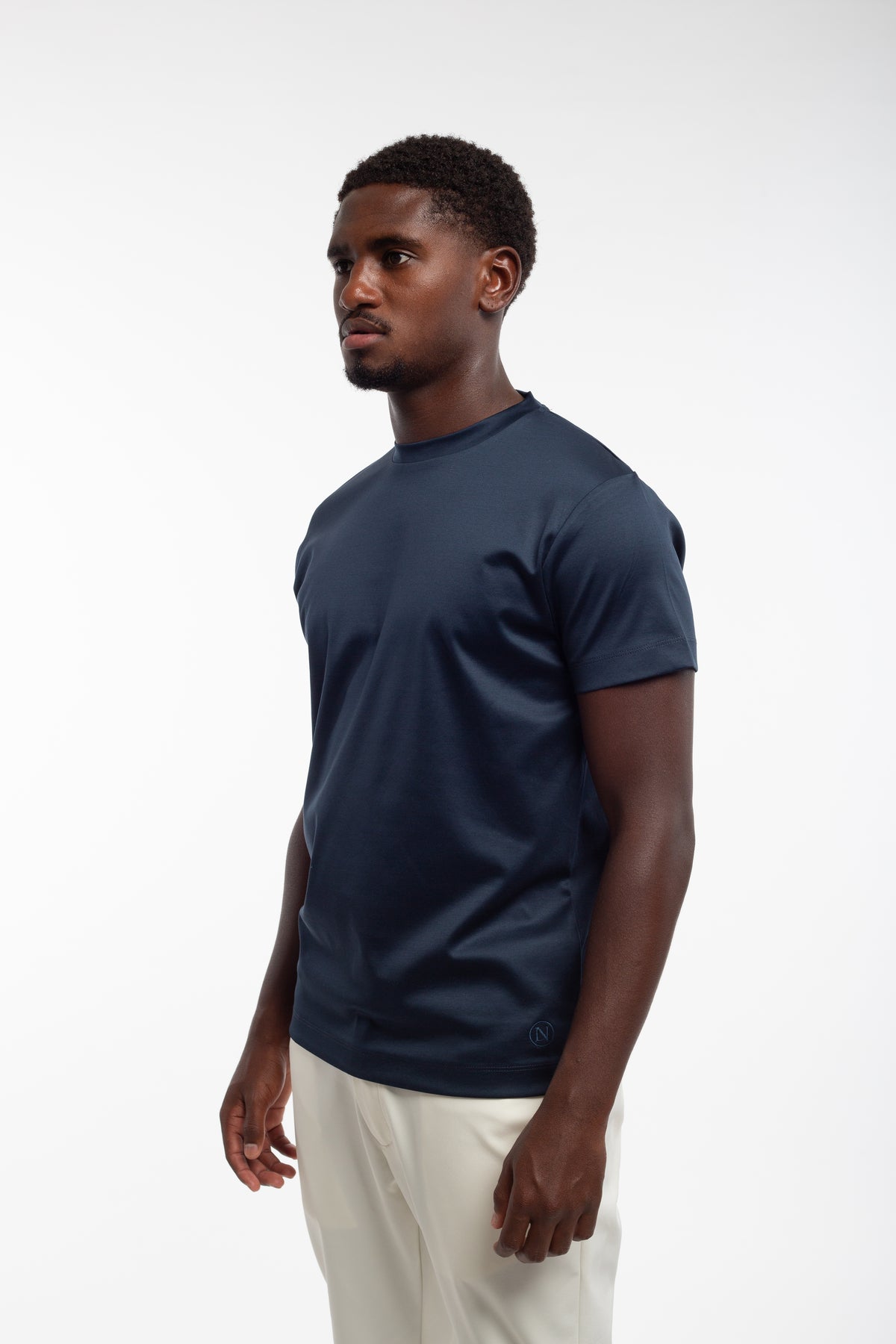 Navy mercerized T-shirt