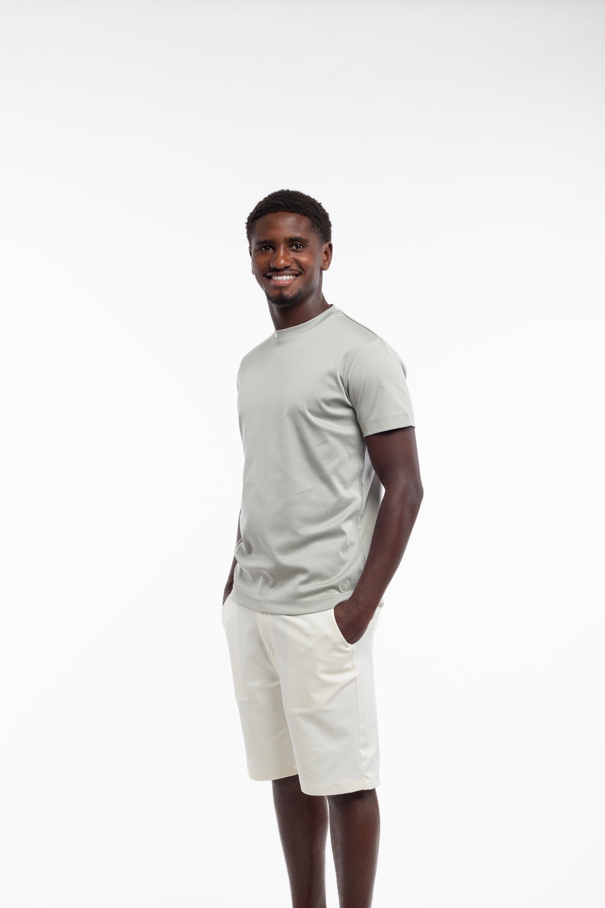 Light grey mercerized T-shirt