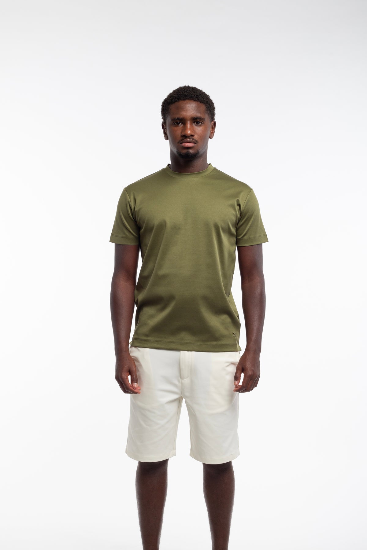 Mercerized T-shirt olijfgroen van Lupo Nero – foto 5